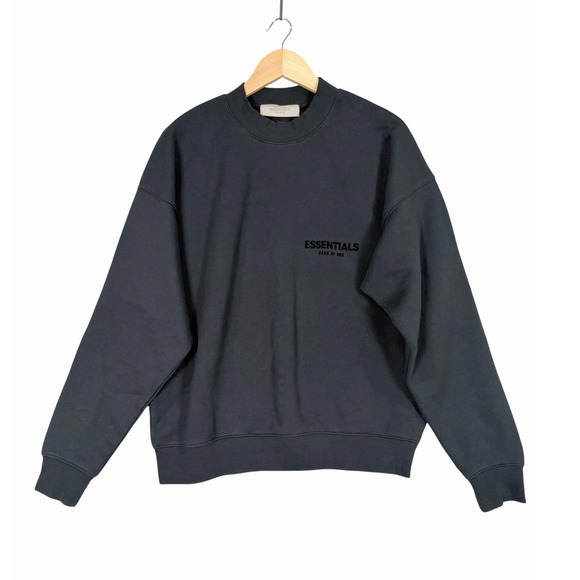 Fear of God Essentials Other - Fear of God Essentials Sweatshirt Mens Size S Black Logo Crewneck Fleece New